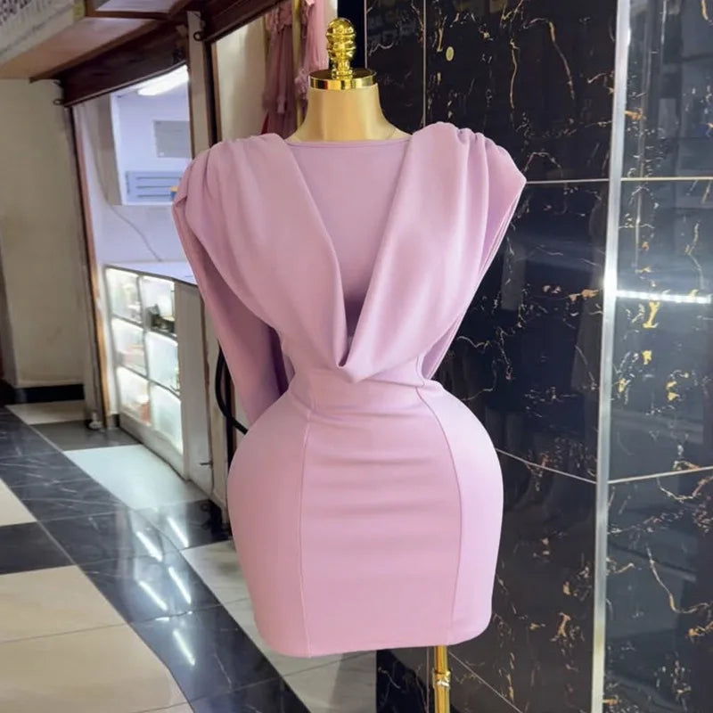 Women Chic Backless Mini Dress Swinging Neck Sleeveless Bodycon Fashion Wedding Guest Cocktail Party Evening Celebration Gowns