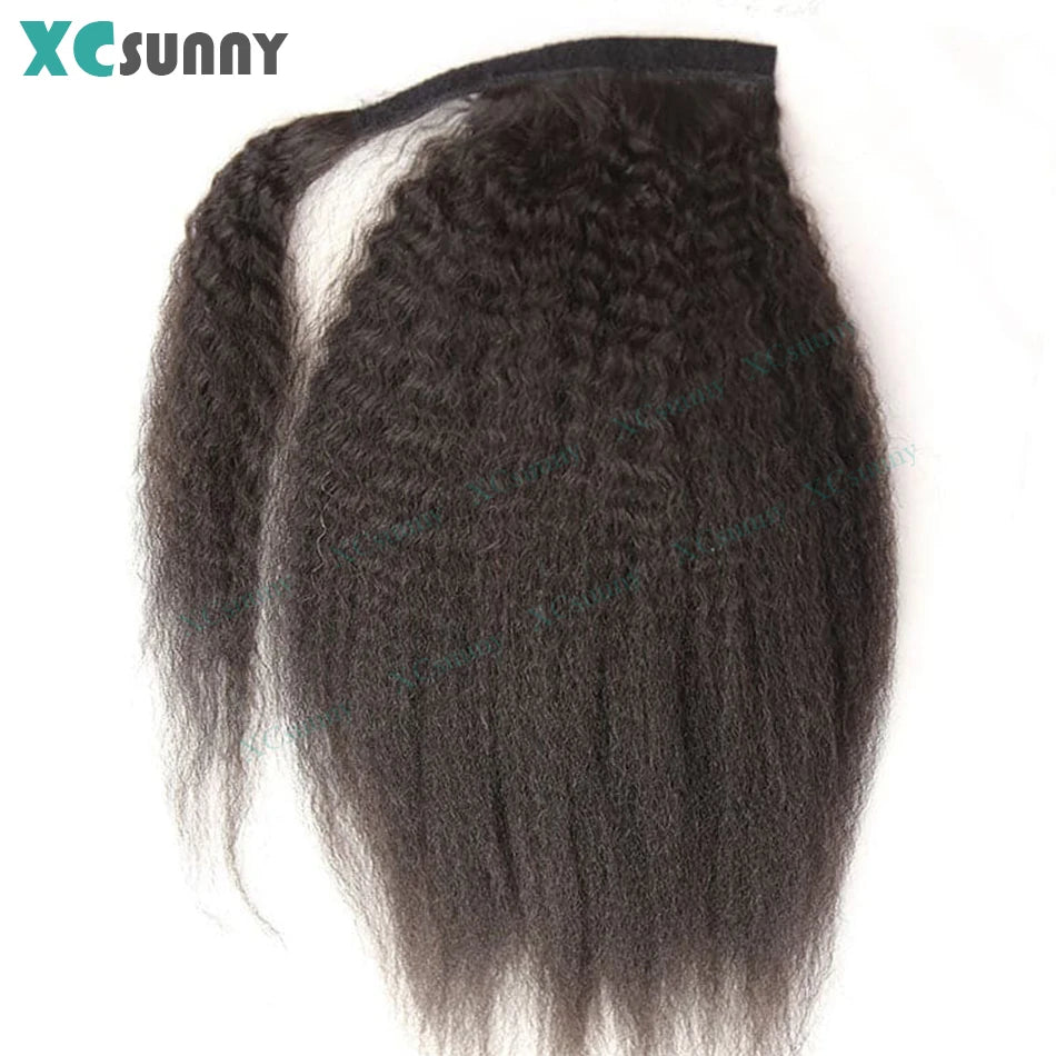 Ponytail Extension Human hair Kinky Straight Warp Around Ponytail Human Hair Remy Burmese High Ponytail Human Hair Extensions