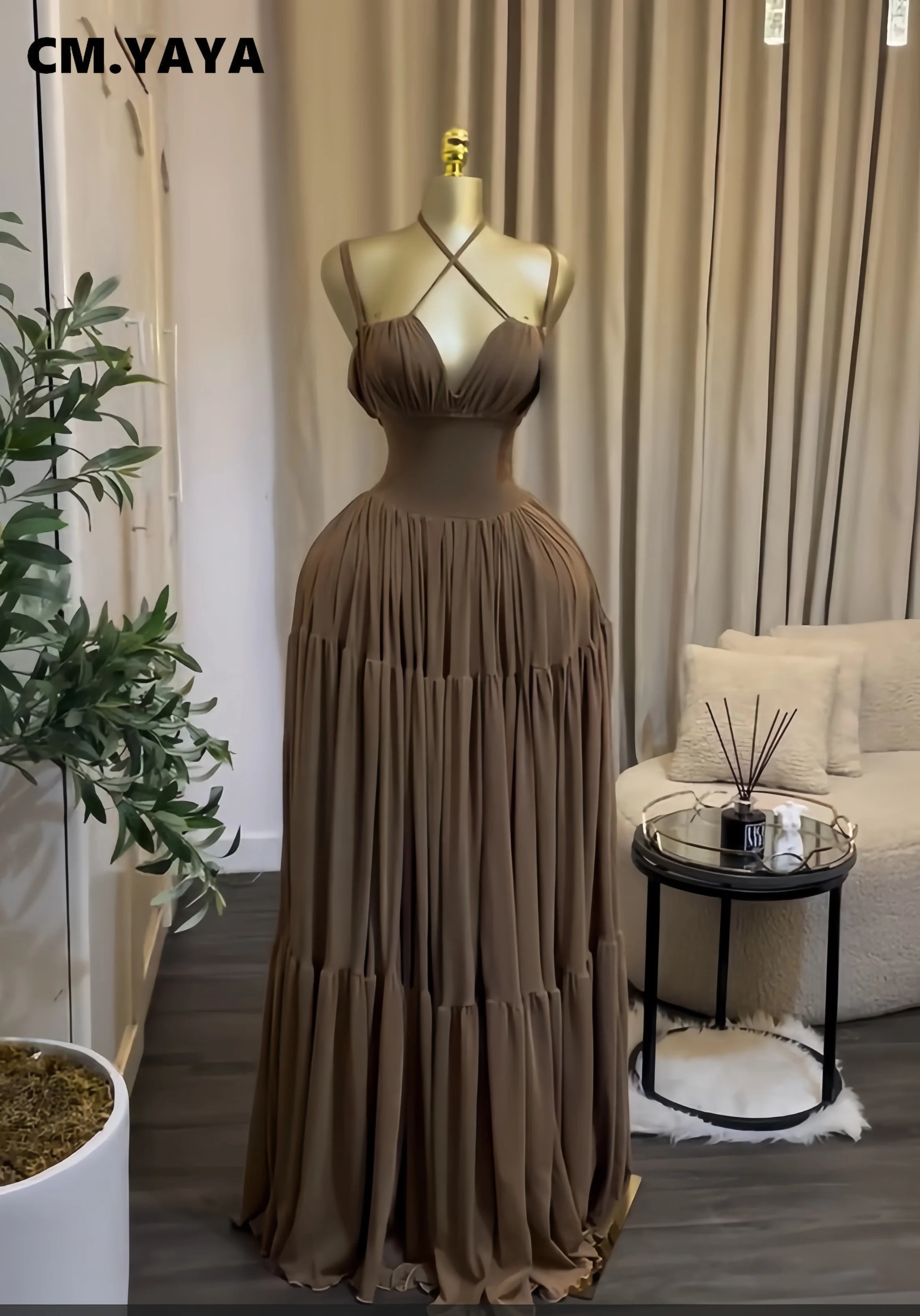 Creysie 2026 Summer Women Halter Sleeveless Strapless Long Maxi Dress Slim Evening Birthday Beach Sexy Vacation Party Dresses