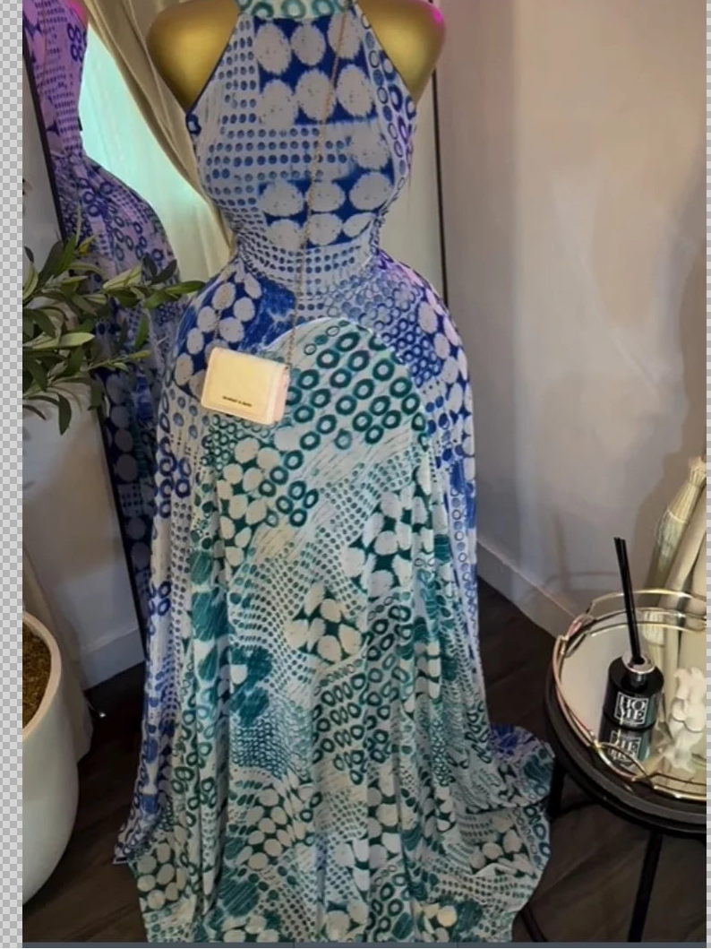 CREYSIE 2026 New Women O-neck Sleeveless Floral Print Mermaid Maxi Dress Evening Birthday Beach Sexy Night Party Long Dresses