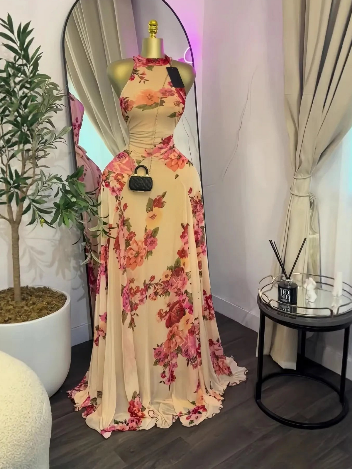 CREYSIE 2026 New Women O-neck Sleeveless Floral Print Mermaid Maxi Dress Evening Birthday Beach Sexy Night Party Long Dresses