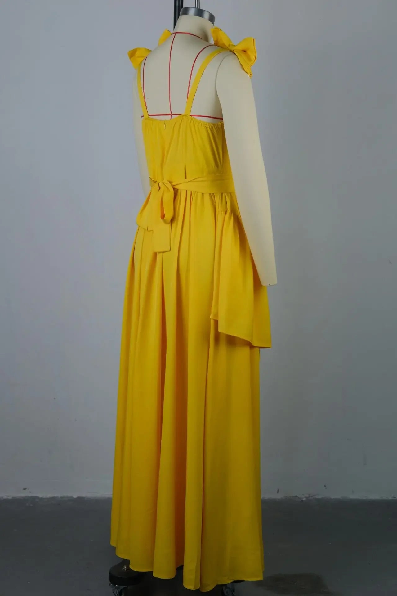Creysie Women Sleeveless Strap Bow Ruffles Long Maxi Dress 2025 Holiday Beach Birthday Evening Sexy Girl Party Dresses Vestidos