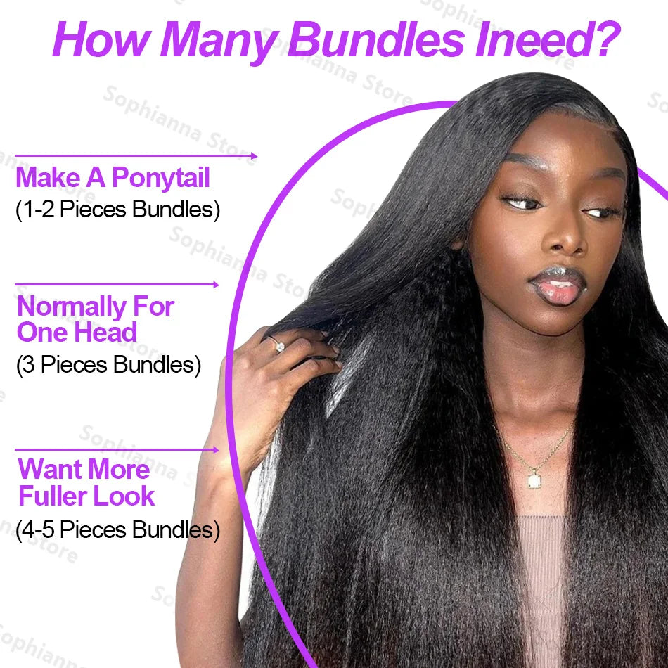30 Inch 100% Human Hair Indian 12A Kinky Straight 3 Bundles Raw Virgin Unprocessed Yaki Straight Double Weft Bulk Braiding Hair