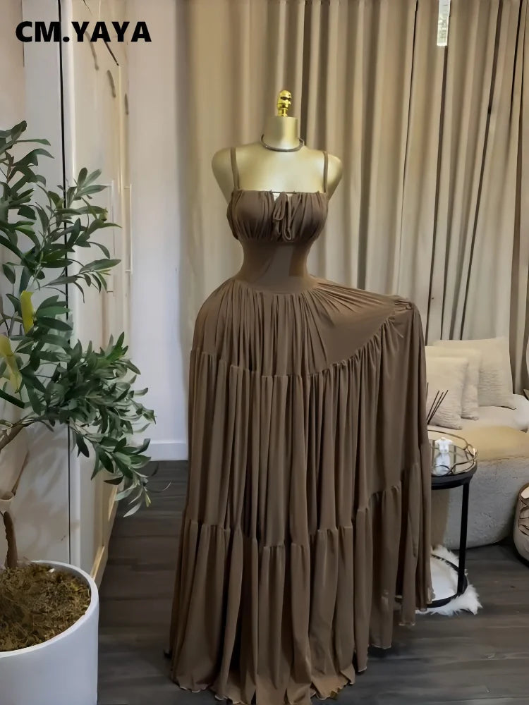 Creysie 2026 Summer Women Halter Sleeveless Strapless Long Maxi Dress Slim Evening Birthday Beach Sexy Vacation Party Dresses