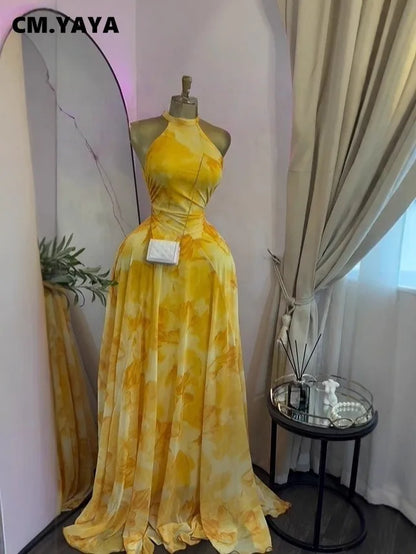 CREYSIE 2026 New Women O-neck Sleeveless Floral Print Mermaid Maxi Dress Evening Birthday Beach Sexy Night Party Long Dresses