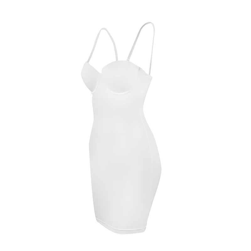 Short Bodycon Dress Backless Skinny Straps Solid Casual Sexy Sleeveless Summer High Waist Club Slim Mini Dresses Ladies Basic