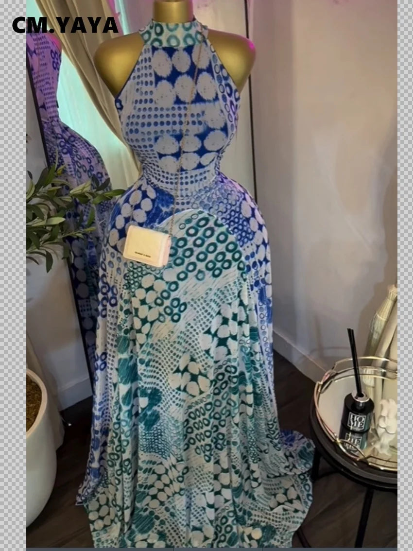 CREYSIE 2026 New Women O-neck Sleeveless Floral Print Mermaid Maxi Dress Evening Birthday Beach Sexy Night Party Long Dresses