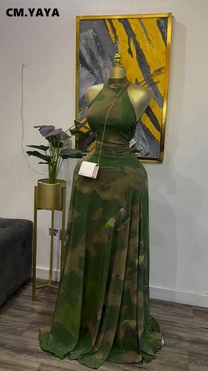 CREYSIE 2026 New Women O-neck Sleeveless Floral Print Mermaid Maxi Dress Evening Birthday Beach Sexy Night Party Long Dresses