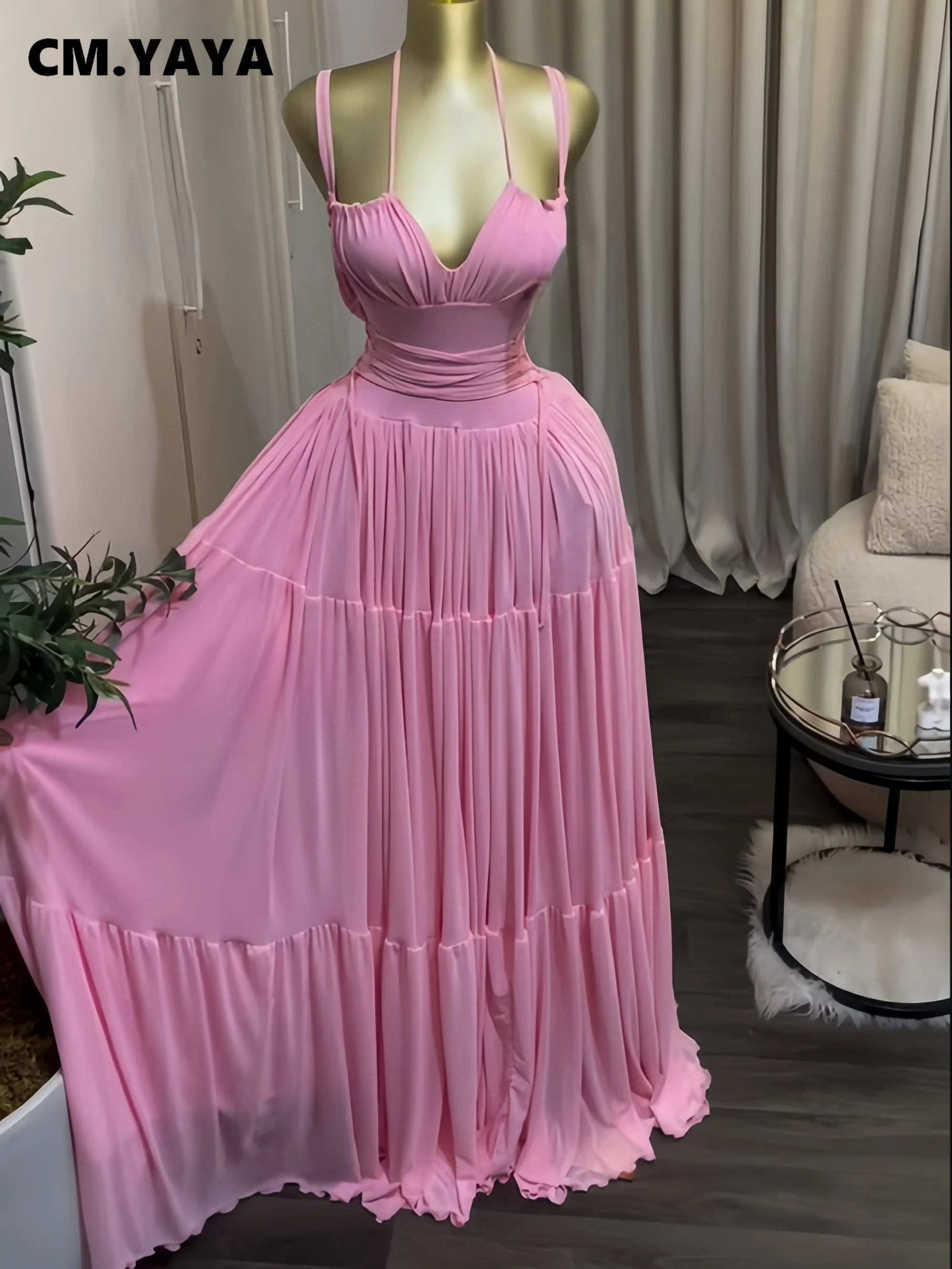 Creysie 2026 Summer Women Halter Sleeveless Strapless Long Maxi Dress Slim Evening Birthday Beach Sexy Vacation Party Dresses