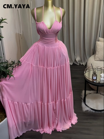 Creysie 2026 Summer Women Halter Sleeveless Strapless Long Maxi Dress Slim Evening Birthday Beach Sexy Vacation Party Dresses