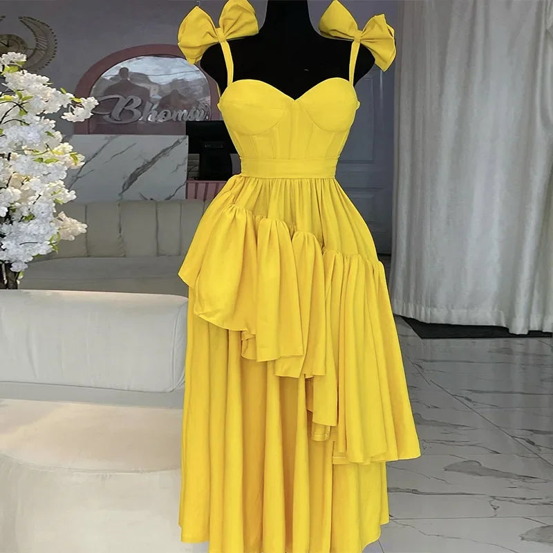 Creysie Women Sleeveless Strap Bow Ruffles Long Maxi Dress 2025 Holiday Beach Birthday Evening Sexy Girl Party Dresses Vestidos