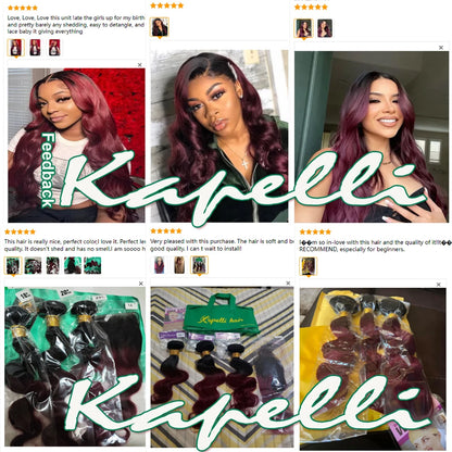 1B99J Body Wave Bundles With Closure Brazilian Human Hair Weave Bundles With 4x4 Lace Closure Hair Extension 3/4 Bundles Remy