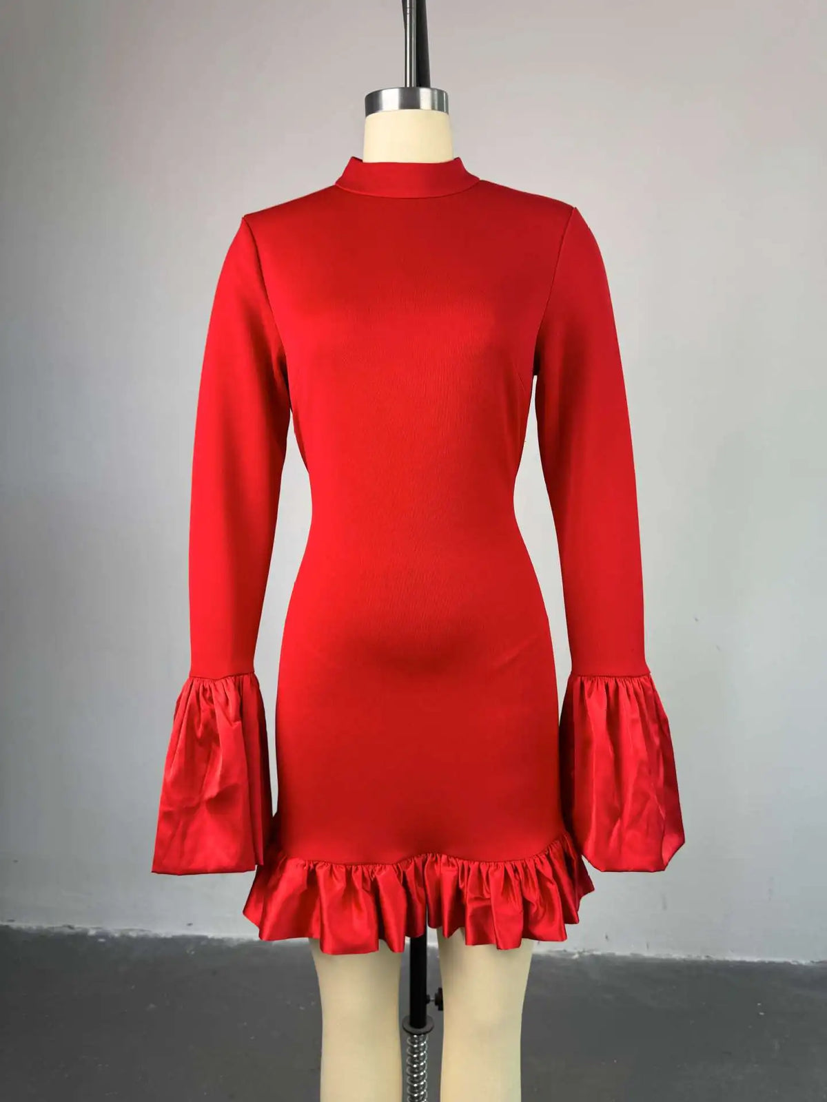CREYSIE Women O-neck Long Flare Sleeve Ruffles Mini Dress 2025 Spring Sweet Sexy Birthday Evening Night Party Vestidos Dresses