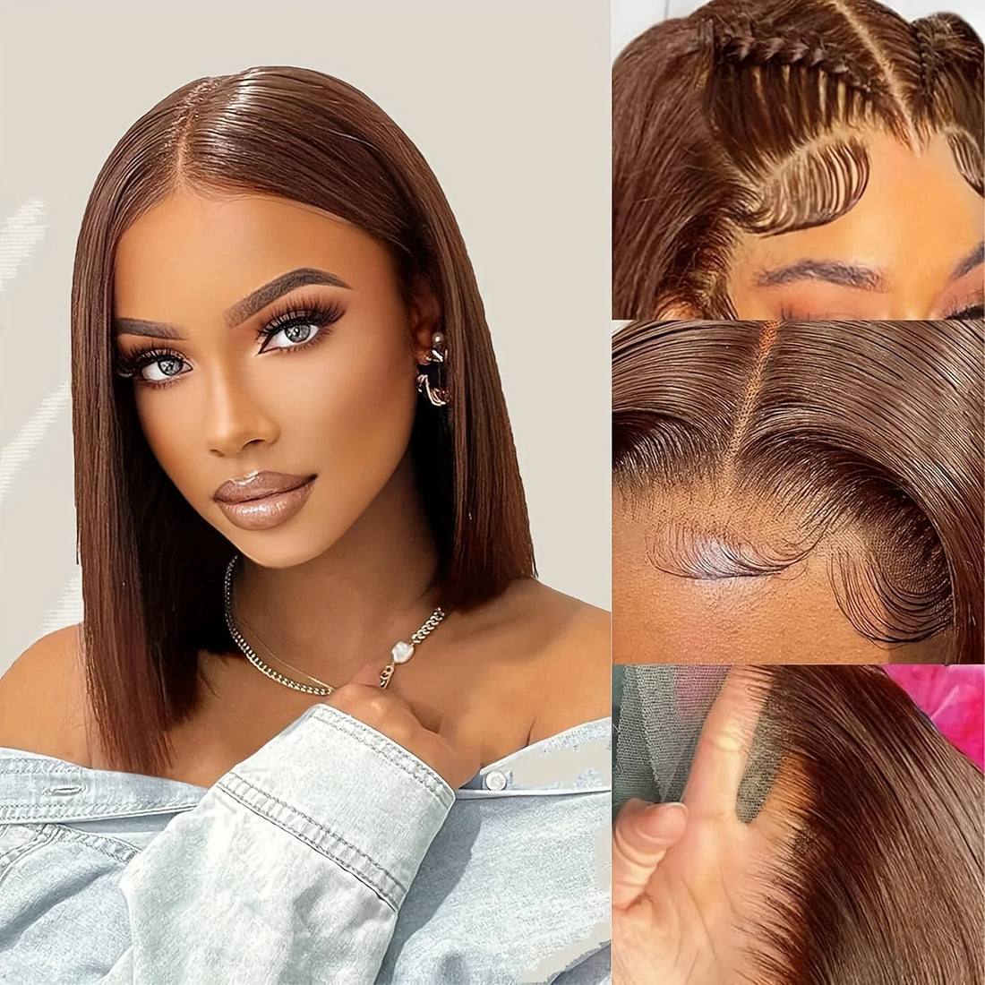 Looking 13x4 Lace Front Wig Human Hair - 200% Density 