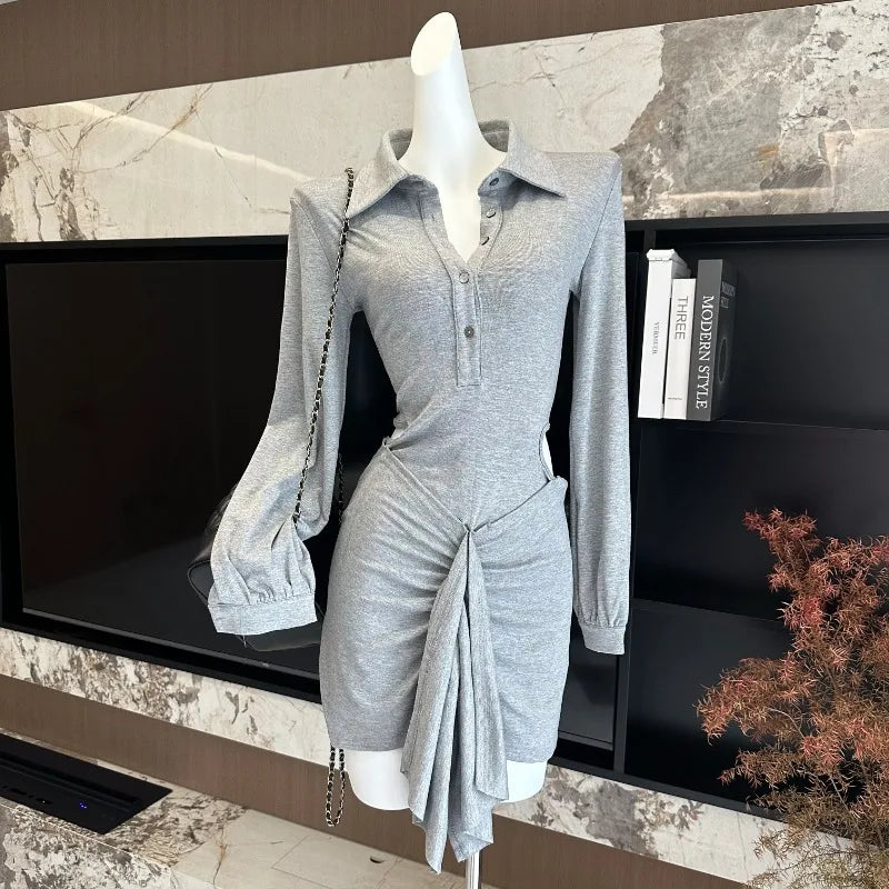 Spicy Girl Polo-neck Dress Women&
